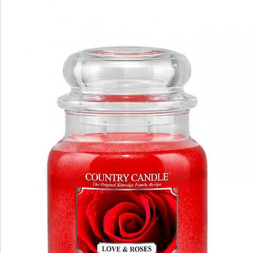 Country Candle - Love & Roses - Średni słoik (453g) 2 knoty Świeca zapachowa